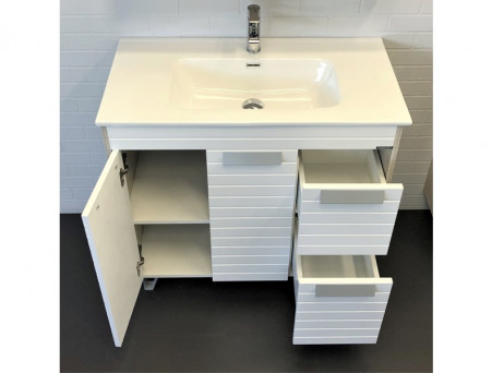 Тумба с Раковиной «Comforty» Клеон-90, 91x90x46,5см, Дуб Дымчатый (00-00004757CF)