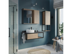 Тумба с Раковиной «Comforty» Лиссабон-95, 94,5x39x52см, Дуб Темный, Черная Столешница (00-00006269CF)