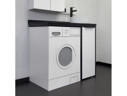 Тумба с Раковиной «Comforty» Лозанна-100, 100x101,5x54,5см, Белый, Графитовая Столешница (00-00013800CF)