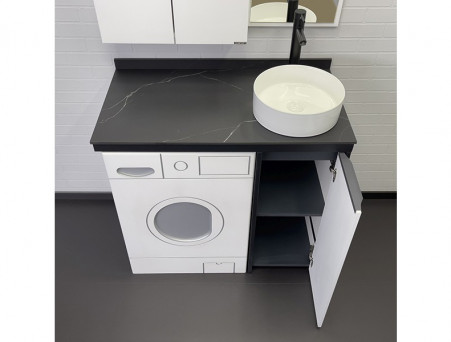 Тумба с Раковиной «Comforty» Лозанна-100, 100x101,5x54,5см, Белый, Графитовая Столешница (00-00013800CF)