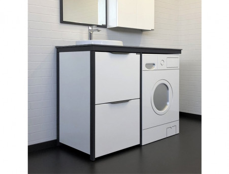 Тумба с Раковиной «Comforty» Лозанна-120, 120x95x55см, Белый, Графитовая Столешница (00-00014813CF)