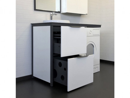 Тумба с Раковиной «Comforty» Лозанна-120, 120x95x55см, Белый, Графитовая Столешница (00-00014813CF)