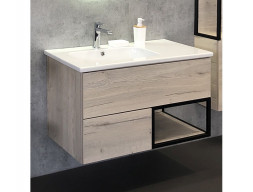 Тумба с Раковиной «Comforty» Мальме-90, 91x54x46,5см, Дуб Дымчатый (00-00004200CF)