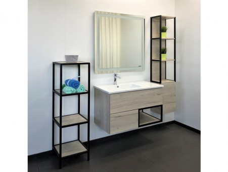 Тумба с Раковиной «Comforty» Мальме-90, 91x54x46,5см, Дуб Дымчатый (00-00004200CF)