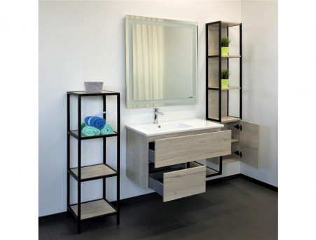 Тумба с Раковиной «Comforty» Мальме-90, 91x54x46,5см, Дуб Дымчатый (00-00004200CF)