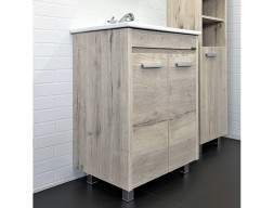 Тумба с Раковиной «Comforty» Марио-60, 61x85,5x46,5см, Дуб Дымчатый (00-00005206CF)