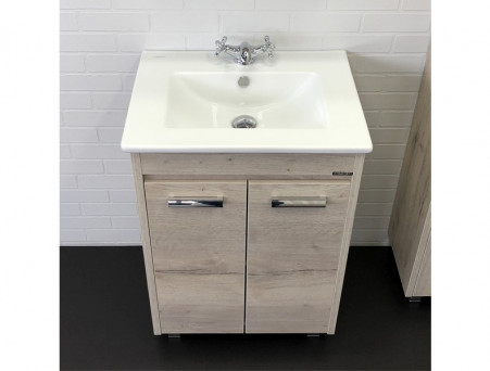 Тумба с Раковиной «Comforty» Марио-60, 61x85,5x46,5см, Дуб Дымчатый (00-00005206CF)