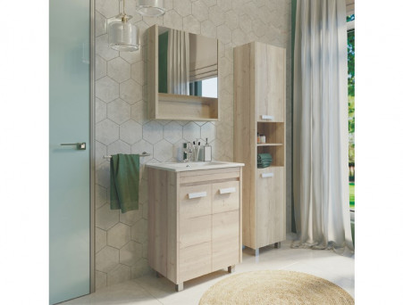 Тумба с Раковиной «Comforty» Марио-60, 61x85,5x46,5см, Дуб Дымчатый (00-00005206CF)