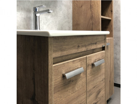Тумба с Раковиной «Comforty» Марио-60, 61x85,5x46,5см, Дуб Темный (00-00004155CF)