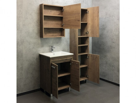 Тумба с Раковиной «Comforty» Марио-60, 61x85,5x46,5см, Дуб Темный (00-00004155CF)