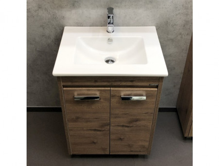 Тумба с Раковиной «Comforty» Марио-60, 61x85,5x46,5см, Дуб Темный (00-00004155CF)