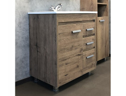 Тумба с Раковиной «Comforty» Марио-75, 75,5x85,5x46,5см, Дуб Темный (00-00004157CF)