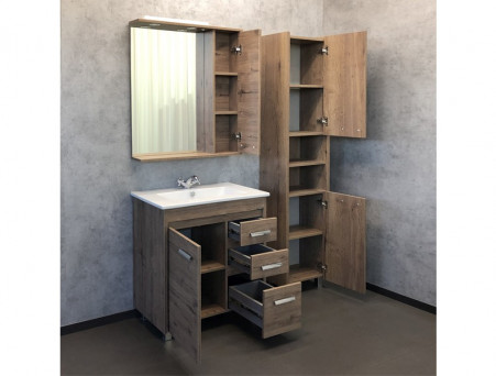 Тумба с Раковиной «Comforty» Марио-75, 75,5x85,5x46,5см, Дуб Темный (00-00004157CF)