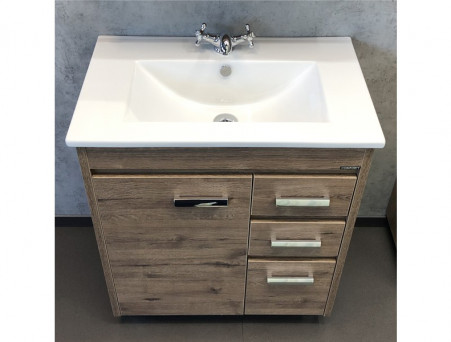 Тумба с Раковиной «Comforty» Марио-75, 75,5x85,5x46,5см, Дуб Темный (00-00004157CF)