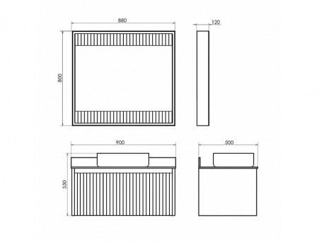 Тумба с Раковиной «Comforty» Марсель-90, 90x53x50см, Белый (00-00013795CF)