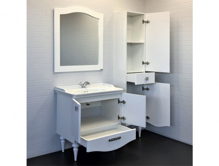 Тумба с Раковиной «Comforty» Монако-80, 80x85x49см, Белый (00004136578CF)