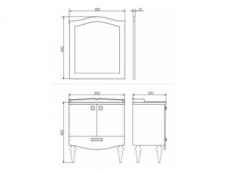 Тумба с Раковиной «Comforty» Монако-80, 80x85x49см, Белый (00004136578CF)