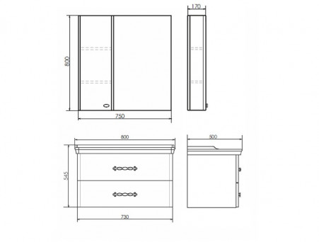 Тумба с Раковиной «Comforty» Неаполь-80, 80x54,5x50см, Белый (00004147564CF)