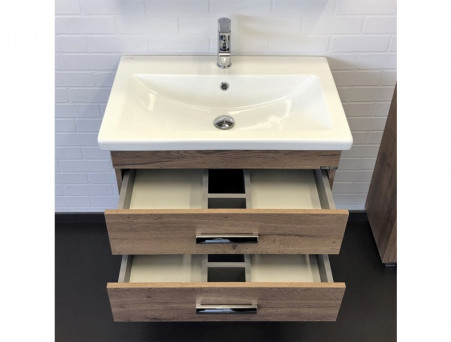 Тумба с Раковиной «Comforty» Никосия-70, 70x50x45см, Дуб Темный (00-00008855CF)