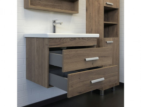 Тумба с Раковиной «Comforty» Никосия-70, 70x50x45см, Дуб Темный (00-00008855CF)