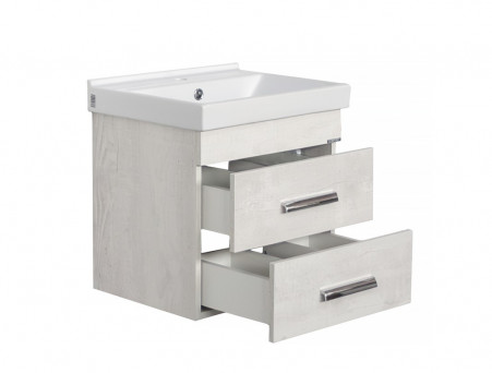 Тумба с Раковиной «Comforty» Никосия-50, 50x52x40см, Дуб Белый (00-00017091CF)