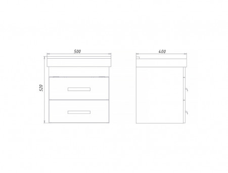Тумба с Раковиной «Comforty» Никосия-50, 50x52x40см, Дуб Белый (00-00017091CF)