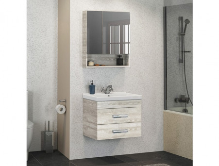 Тумба с Раковиной «Comforty» Никосия-60, 60x53x40см, Дуб Белый (00004138879CF)