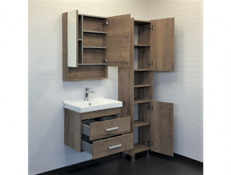 Тумба с Раковиной «Comforty» Никосия-60, 60x53x40см, Дуб Темный (00-00008853CF)