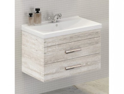 Тумба с Раковиной «Comforty» Никосия-80, 80x53x45см, Дуб Белый (00004138839CF)