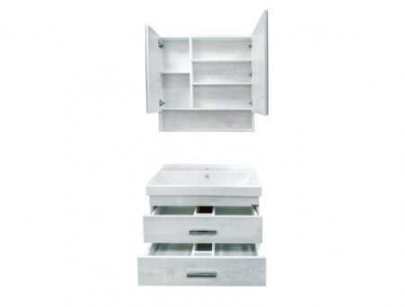 Тумба с Раковиной «Comforty» Никосия-80, 80x53x45см, Дуб Белый (00004138839CF)