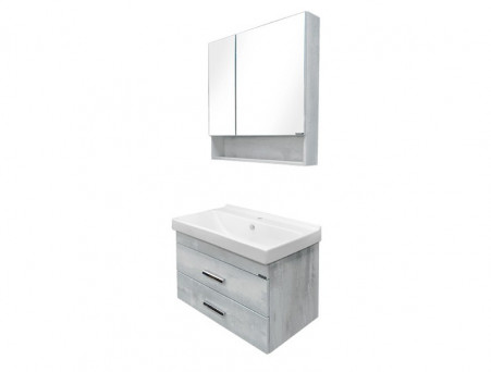 Тумба с Раковиной «Comforty» Никосия-80, 80x53x45см, Дуб Белый (00004138839CF)