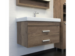 Тумба с Раковиной «Comforty» Никосия-80, 80x53x45см, Дуб Темный (00-00008856CF)