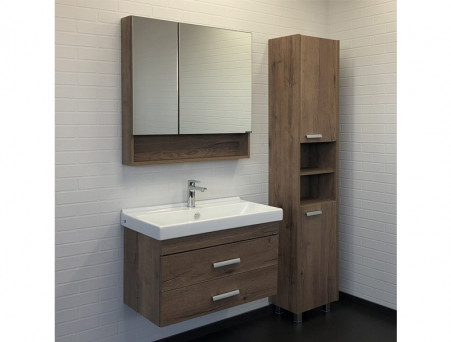 Тумба с Раковиной «Comforty» Никосия-80, 80x53x45см, Дуб Темный (00-00008856CF)