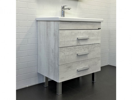 Тумба с Раковиной «Comforty» Никосия-70, 70x83x45см, Дуб Белый (00-00005793CF)