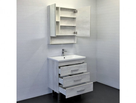 Тумба с Раковиной «Comforty» Никосия-70, 70x83x45см, Дуб Белый (00-00005793CF)