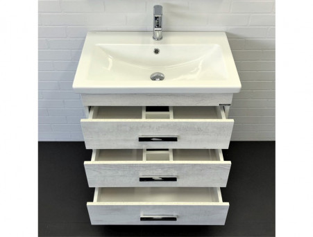 Тумба с Раковиной «Comforty» Никосия-70, 70x83x45см, Дуб Белый (00-00005793CF)