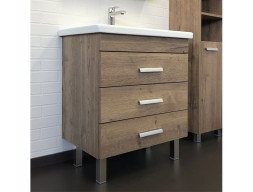 Тумба с Раковиной «Comforty» Никосия-70, 70x83x45см, Дуб Темный (00-00008854CF)