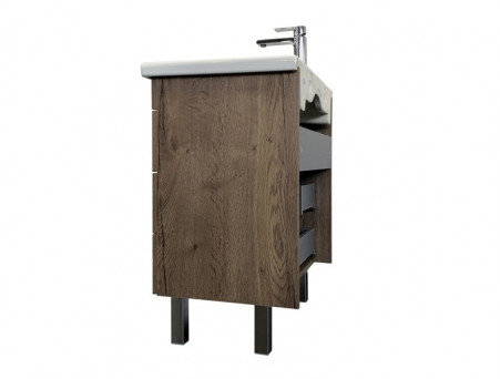 Тумба с Раковиной «Comforty» Никосия-70, 70x83x45см, Дуб Темный (00-00008854CF)