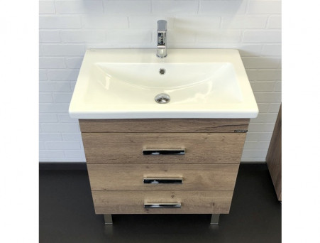Тумба с Раковиной «Comforty» Никосия-70, 70x83x45см, Дуб Темный (00-00008854CF)