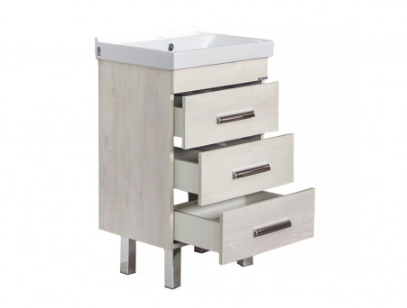 Тумба с Раковиной «Comforty» Никосия-50, 50x85x40см, Дуб Белый (00-00017092CF)