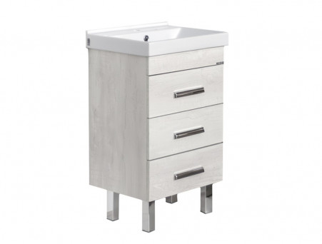 Тумба с Раковиной «Comforty» Никосия-50, 50x85x40см, Дуб Белый (00-00017092CF)
