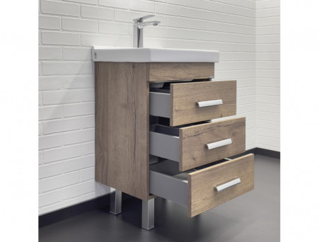 Тумба с Раковиной «Comforty» Никосия-50, 50x85x40см, Дуб Темный (00-00018024CF)
