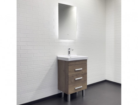 Тумба с Раковиной «Comforty» Никосия-50, 50x85x40см, Дуб Темный (00-00018024CF)