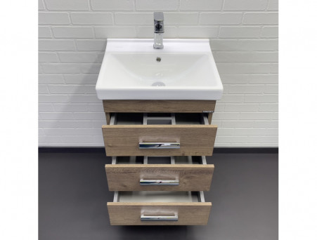 Тумба с Раковиной «Comforty» Никосия-50, 50x85x40см, Дуб Темный (00-00018024CF)