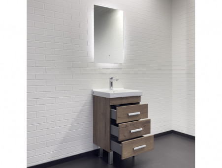 Тумба с Раковиной «Comforty» Никосия-50, 50x85x40см, Дуб Темный (00-00018024CF)