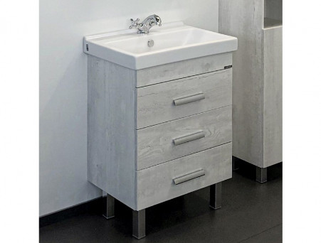 Тумба с Раковиной «Comforty» Никосия-60, 60x86x40см, Дуб Белый (00004142203CF)