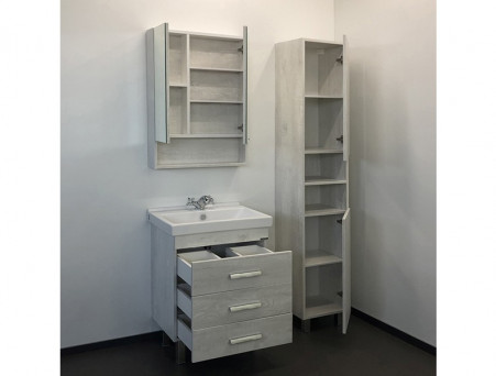 Тумба с Раковиной «Comforty» Никосия-60, 60x86x40см, Дуб Белый (00004142203CF)