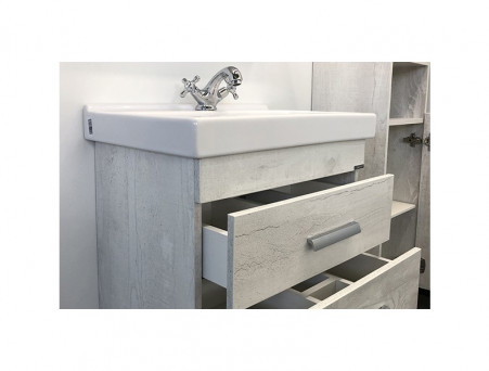 Тумба с Раковиной «Comforty» Никосия-60, 60x86x40см, Дуб Белый (00004142203CF)