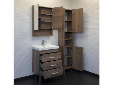 Тумба с Раковиной «Comforty» Никосия-60, 60x86x40см, Дуб Темный (00-00008852CF)