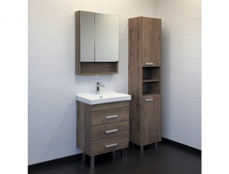 Тумба с Раковиной «Comforty» Никосия-60, 60x86x40см, Дуб Темный (00-00008852CF)